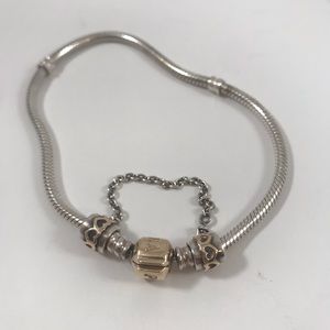 Pandora 8” 14k gold clasp bracelet